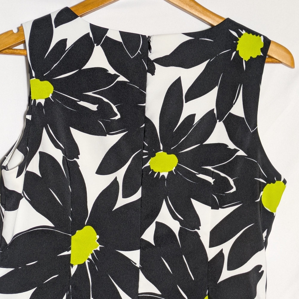 Ronnie Nicole Sunflower Shift Midi Dress Black White Green, Summer,‎ 🌞 Size 12 - Picture 5 of 12